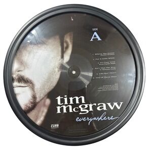 Tim McGraw Everywhere Promotional Record Framed Wall Art‎ Display 1997  Rare